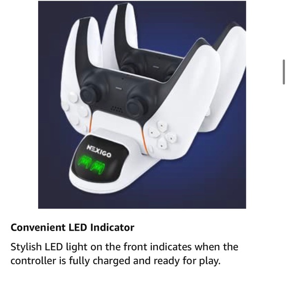 Nexigo Dobe PS5 Controller Charger Upgraded Charging Station Dock LED Indicator - Picture 9 of 10